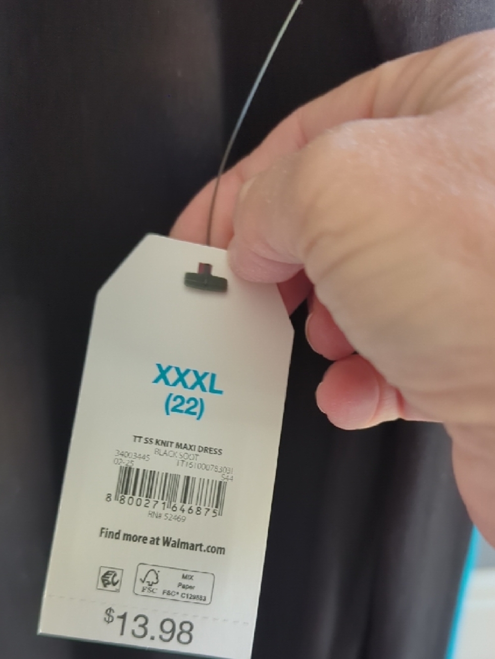 Time and Tru Black And Teal Bundle  Short-Sleeve Scoop Neck Dresses - Picture 3 of 9